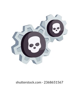 Skull gear vector colorful stickers Icon Design illustration. EPS 10 File