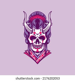 Skull Geisha Illustration For Merchanside