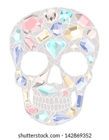 Skull with gemstones pattern.