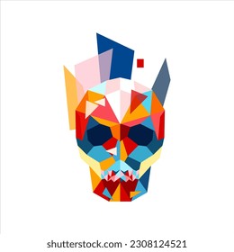 Skull geometric colorful illustration abstract