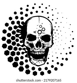 Skull in a geometric pattern. Idea for a tattoo. Vector illustration.
