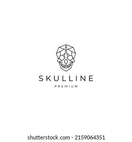 Skull geometric polygonal logo vector icon design template