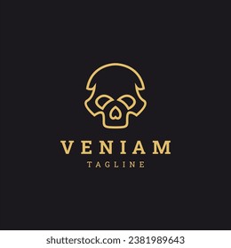 Skull geometric polygonal logo vector icon design template