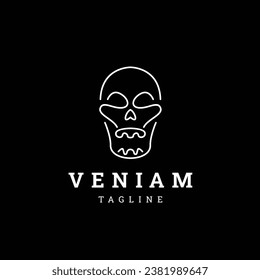 Skull geometric polygonal logo vector icon design template