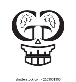 Skull GG icon vector illustration logo modern