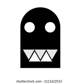 Skull ghost character in the cartoon and flat style