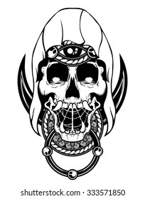 skull giant vector tattoo dead