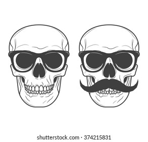 Skull with glasses and a mustache