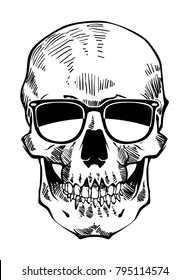 skull with glasses vector file