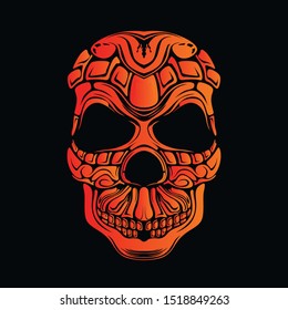 skull glow color artwork illustration 