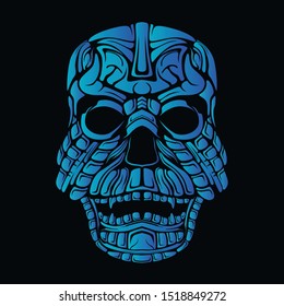 skull glow color artwork illustration 