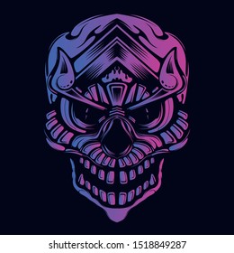 skull glow color artwork illustration 