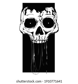 skull with glowing eyes. vector illustration