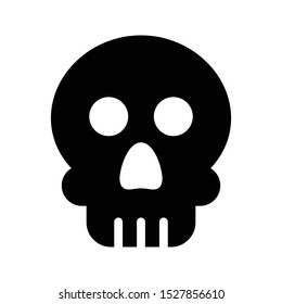 skull glyph flat vector icon