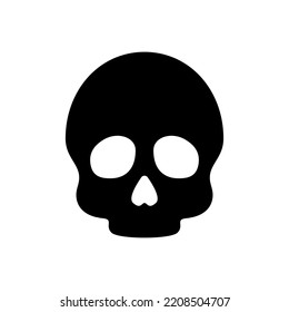 Skull glyph icon. Happy halloween design. Pirate sign. Zombie skeleton. Season october holiday. Black silhouette symbol. Isolated vector stock illustration