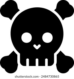 skull glyph icon illustration vector