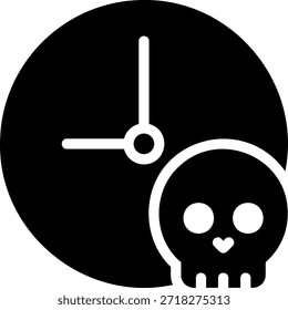 Vector de ilustración de icono de glifo de cráneo