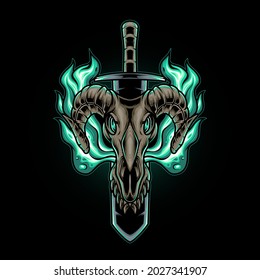 SKULL GOAT FIRE EPS FILE