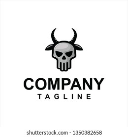 skull goat logo vector