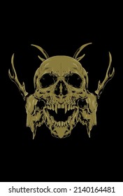 Skull and goat skull vector illustration