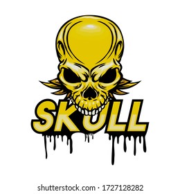 Skull Golden Logo Design. Illustration of Skull Logo. Editable. Vector Illustration EPS 10