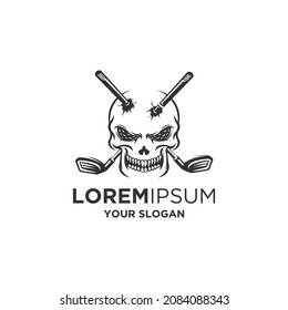 skull golf silhouette logo designs