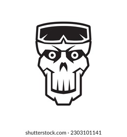 Skull with google vector logo