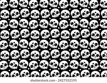 Skull gothic pattern, for fabrics and backgrounds, vector