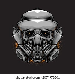 skull graffiti design for tshirt printing