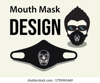 skull graphic design on face mask design illustration