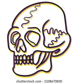 skull graphic design vector illustration, art tattoo sketch, hand draw, print use