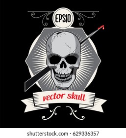 Skull Graphic Design. Vector Illustration. Print graphic. Typography design.