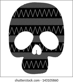 Skull with graphic pattern