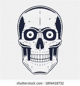 Skull graphic. Retro illustration in a vintage engraving style.