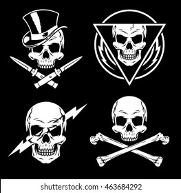 Skull graphics emblem set