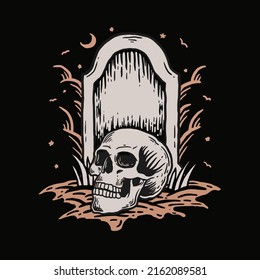 Skull Grave Vector Illustration Design