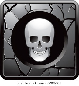 skull gray cracked web icon