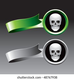 skull green and gray ribbons