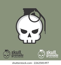 Skull Grenade symbol concept. a combination of skull and grenade to emphasize the deadly of the explosion. can be used as identity, mascot, t-shirt graphic or any other purpose.