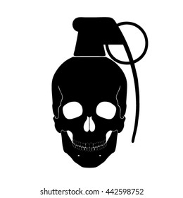 skull grenade symbol / vector illustration