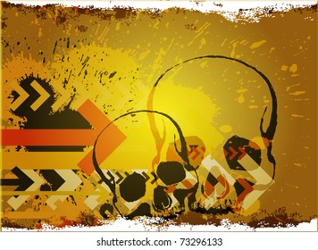 skull grunge background.