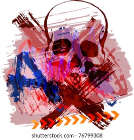 skull grunge background