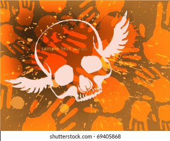 skull grunge background design