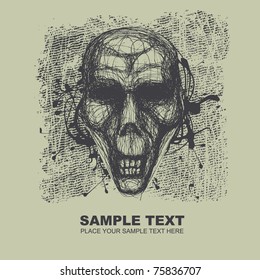 skull and grunge background. vector illustration.
