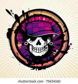 Skull grunge design for t-shirt