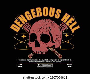 Skull grunge poster t shirt design, vector graphic, typographic poster or t shirt street wear and Urban