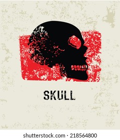 Skull grunge symbol,clean vector