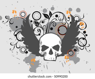 skull grunge for t-shirt