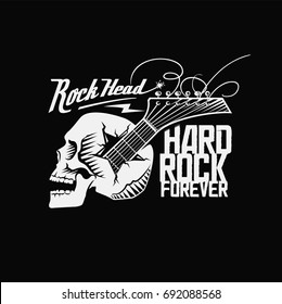 Skull Guitar Rock Head Hard Rock Stock Illustration 693737650