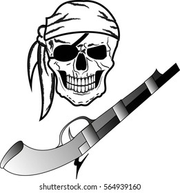 skull and gun